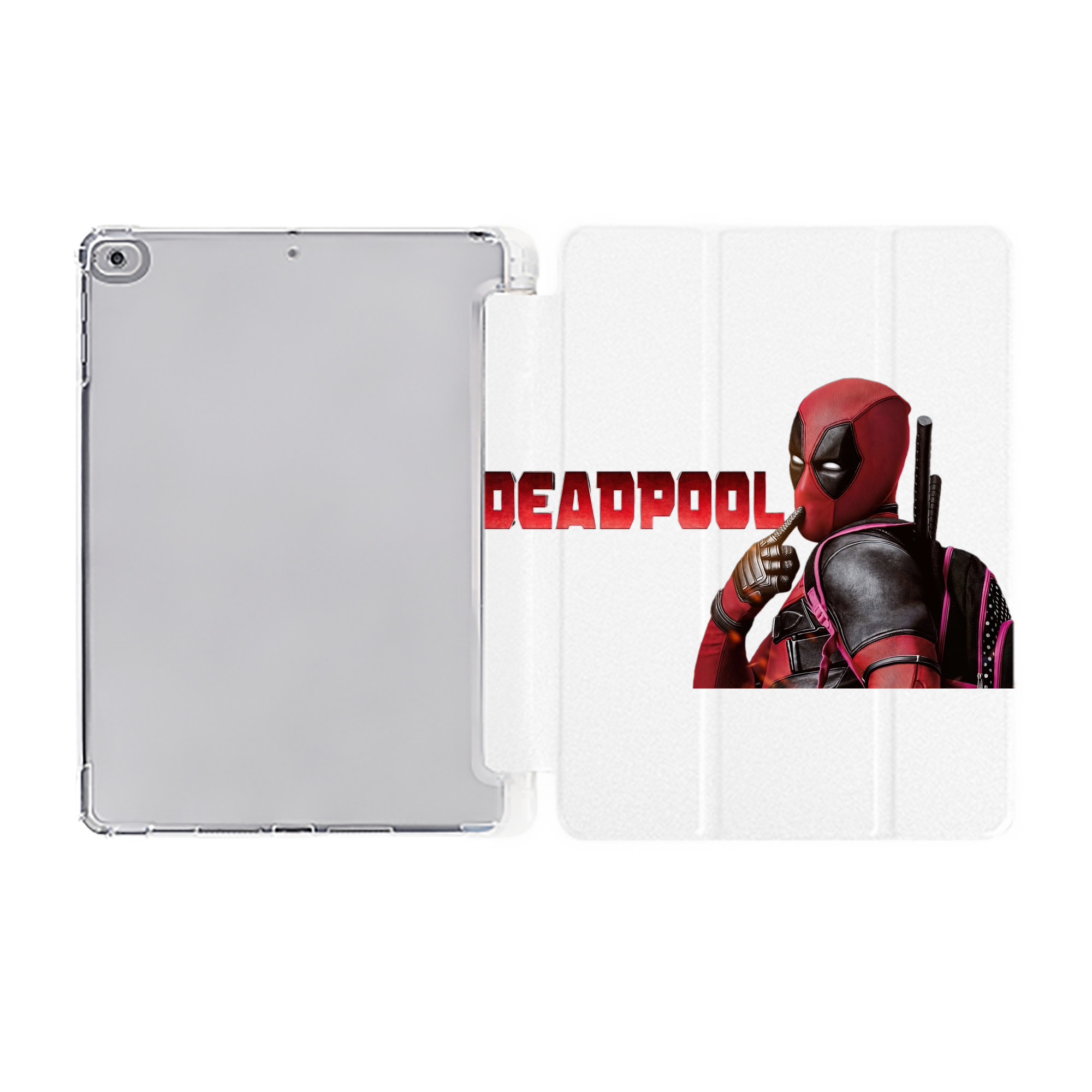 （画像用） Deadpool デッドプール IPad ケース ペン収納付き 三つ折りスタンド PUレザー×シリコン 対応機種9.5/10.5/10.9インチ